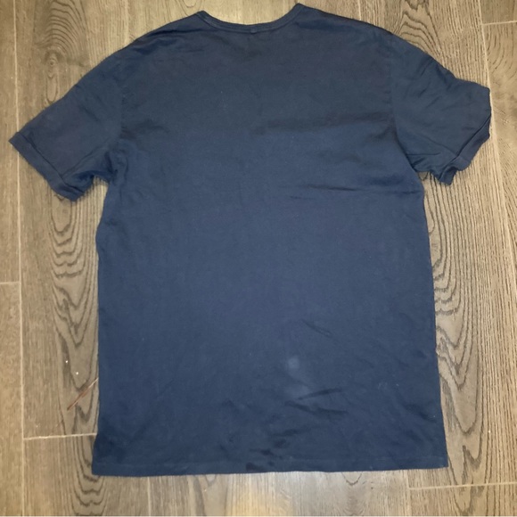 Outerknown Shirt Mens Size Large Blue Short Sleeve Organic Cotton Outdoors Flaws - Picture 2 of 6